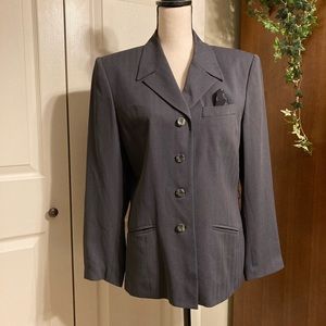 Kasper black with black chevron design suit blazer jacket size 12